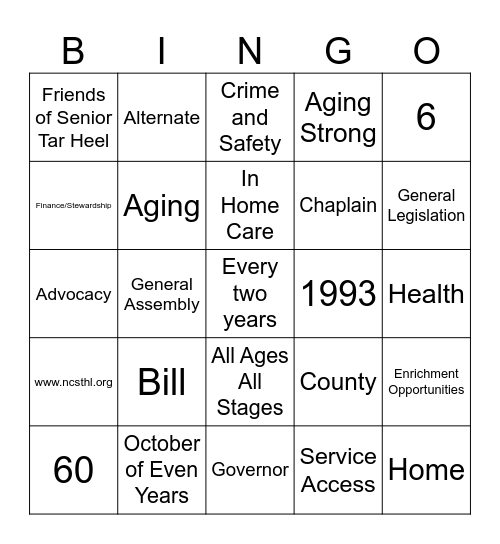 NCSTHL Bingo Card