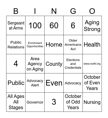 NCSTHL Bingo Card