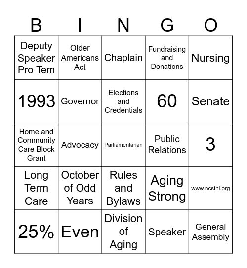 NCSTHL Bingo Card