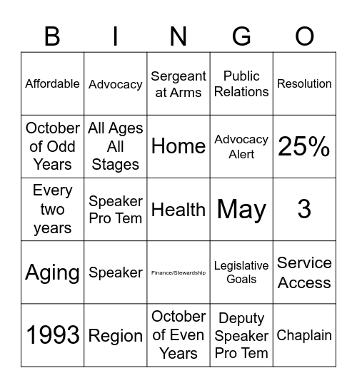 NCSTHL Bingo Card