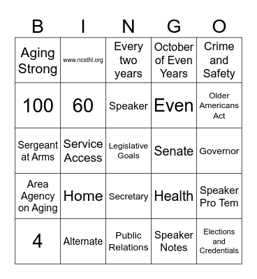 NCSTHL Bingo Card