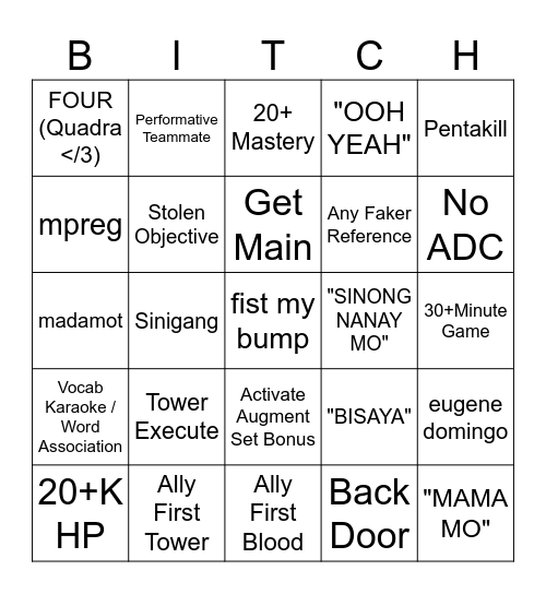LoL Bingo Card
