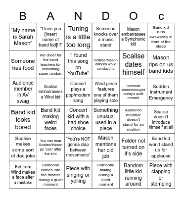 (Concert edition!) Bingo Card