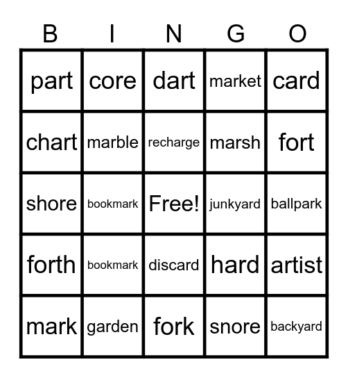 UFLI Lesson 79 Bingo Card