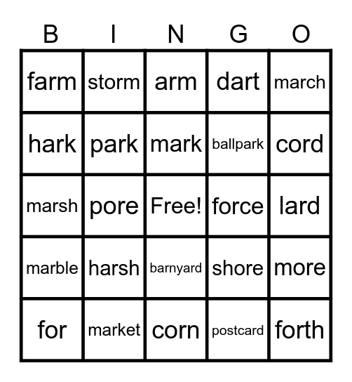 UFLI Lesson 79 Bingo Card