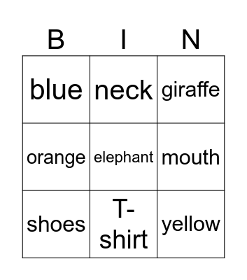KIDS BOX 1 Bingo Card