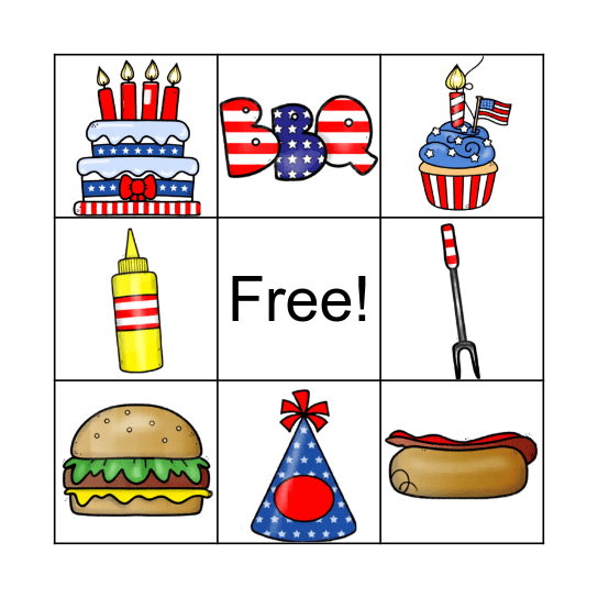 4th July Bingo Card