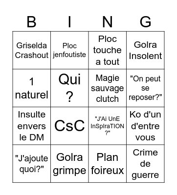DnD Bingo Card