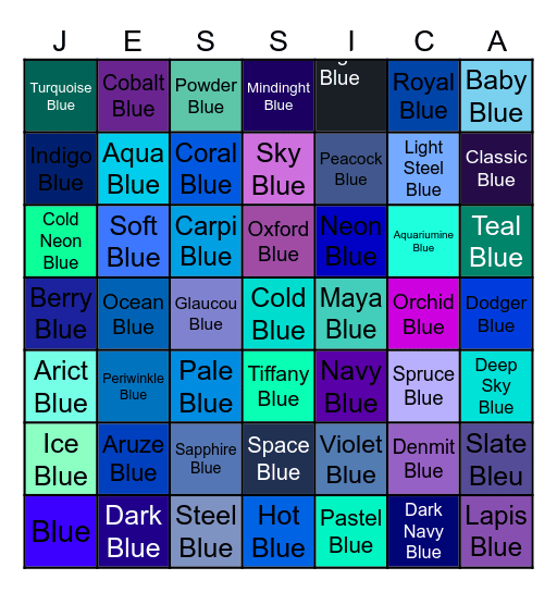 Jessica is Blue 💙 + Bingo Card