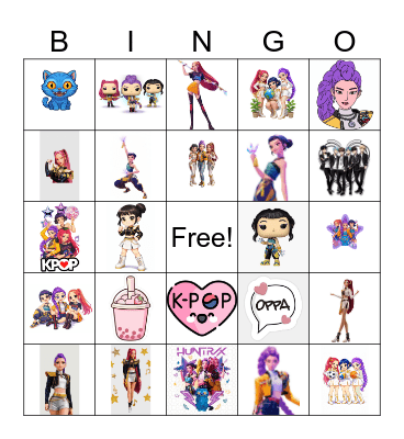 KPOP Bingo Card