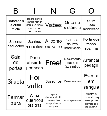 Rpg do cris Bingo Card