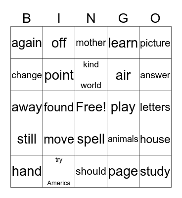 FRY BINGO - 101-200 75-89 Bingo Card