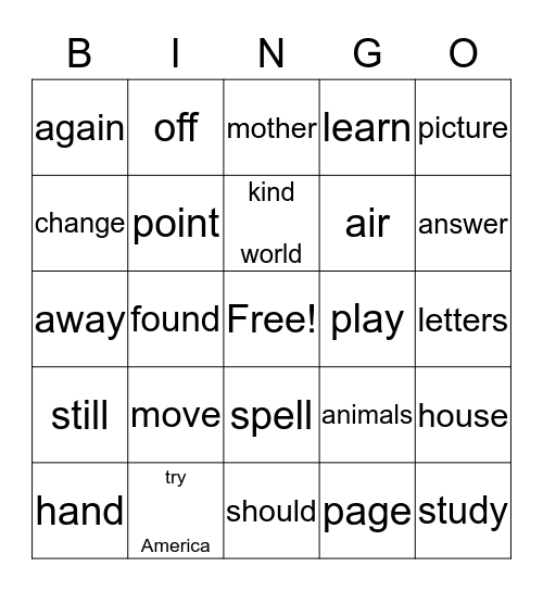 FRY BINGO - 101-200 75-89 Bingo Card