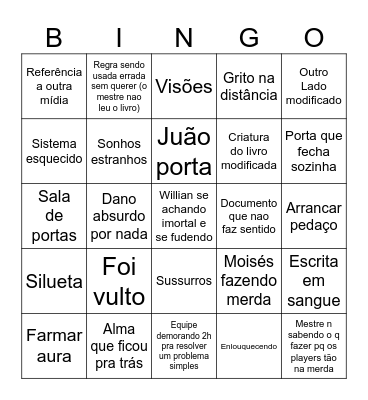 Rpg do cris Bingo Card