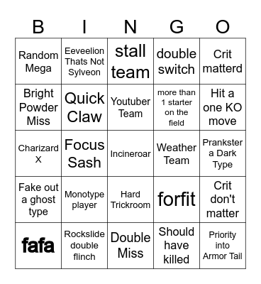 Pokemon Champions Double Bingo Card