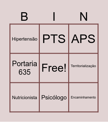Bingo ESF Bingo Card