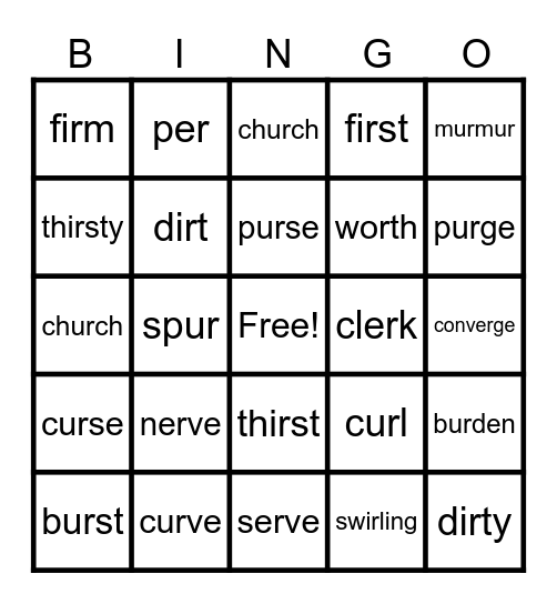 UFLI Lesson 82 Bingo Card