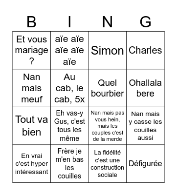 Emmi roue libre Bingo Card