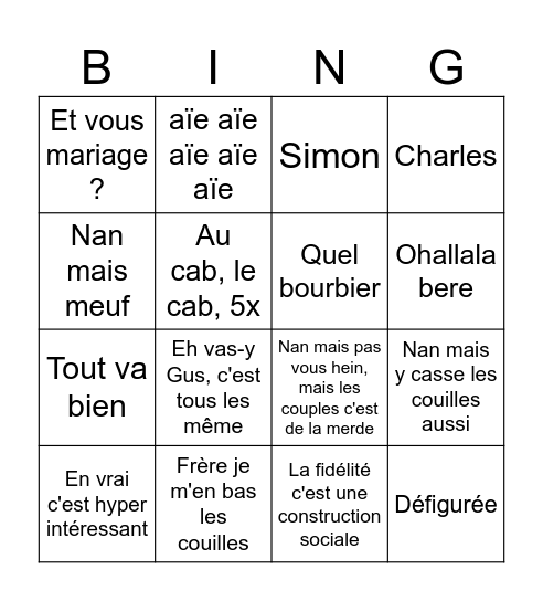 Emmi roue libre Bingo Card