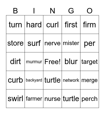 UFLI Lesson 84 Bingo Card