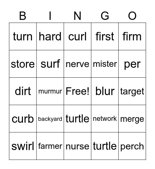 UFLI Lesson 84 Bingo Card