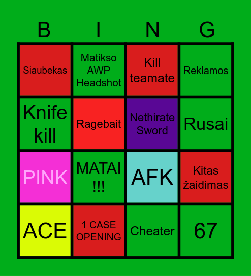 12h Streamo Bingo Card