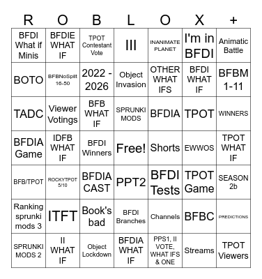 CheeseMayo & cringe Bingo Card