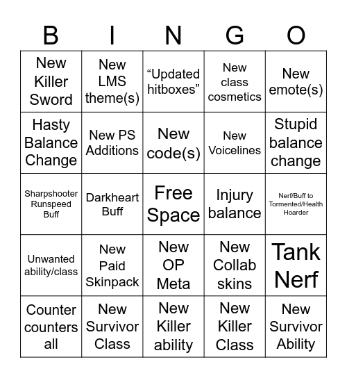 CC update bingo Card