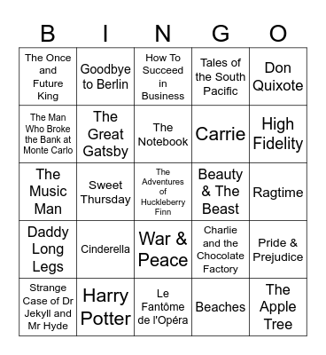 BOOK CLUB 16 BAR Bingo Card