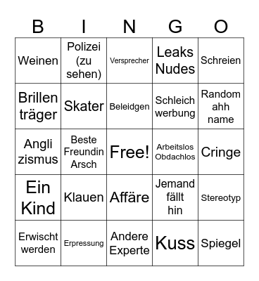 Hilf mir! Bingo Card