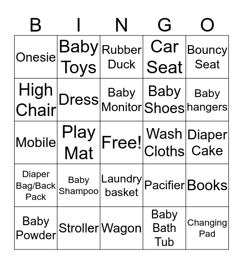 Baby Huston BINGO Card
