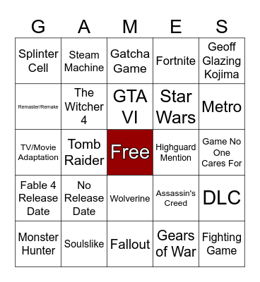 Summer Games Fest 2026 Bingo Card