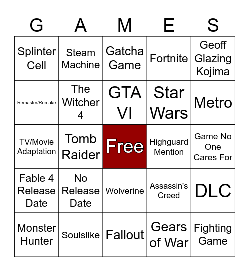 Summer Games Fest 2026 Bingo Card