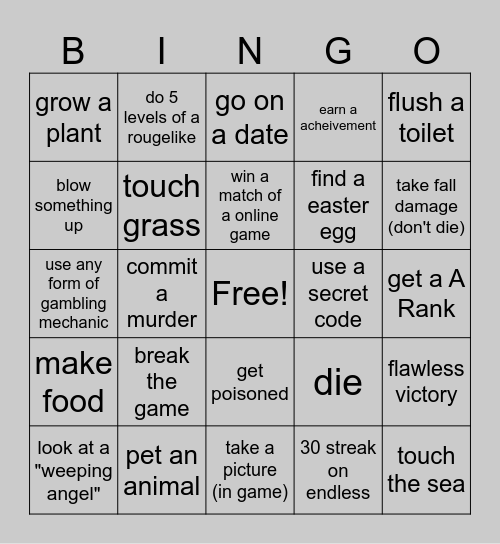 Steam Bingo Card