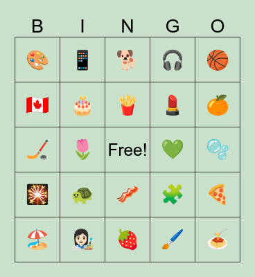 Olivia's 9th Birthday Bingo Card