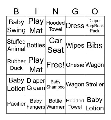 Baby Huston BINGO Card