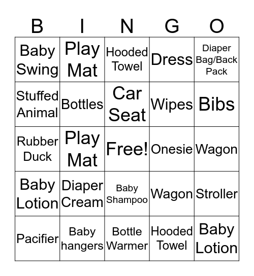 Baby Huston BINGO Card