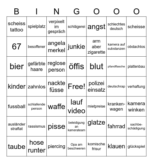 Brennpunkt Bingo1 Bingo Card