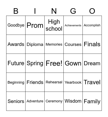 Graduation! Bingo Card