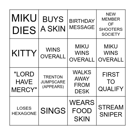 caseoh fall guys video bingo Card
