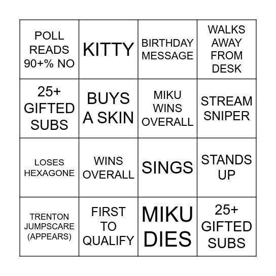 caseoh fall guys video bingo Card