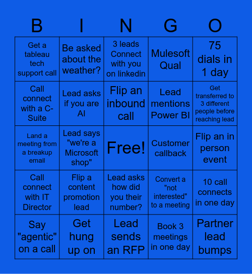 SDR Bingo Card