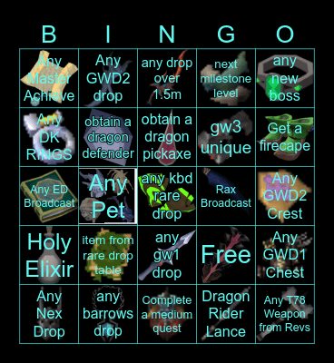 Runescape 3 Bingo Card