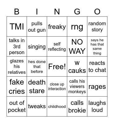 waka video Bingo Card