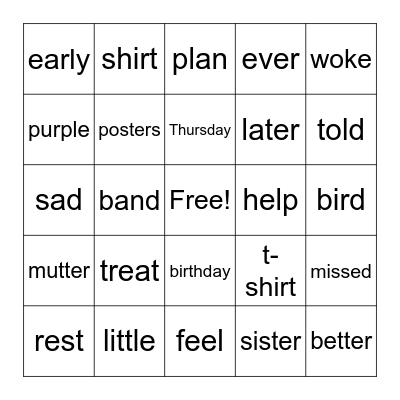 Worst Birthday Ever Bingo Card