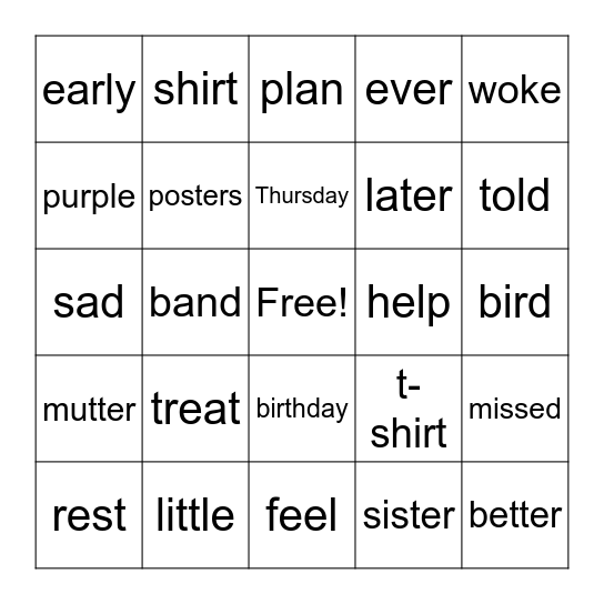 Worst Birthday Ever Bingo Card