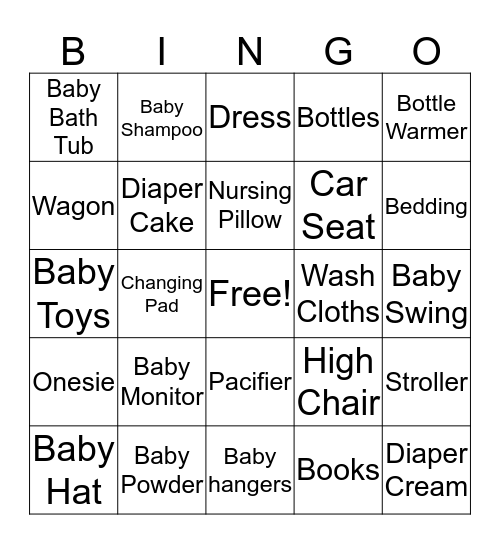 Baby Huston BINGO Card