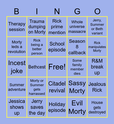 S9 RaM Bingo Card