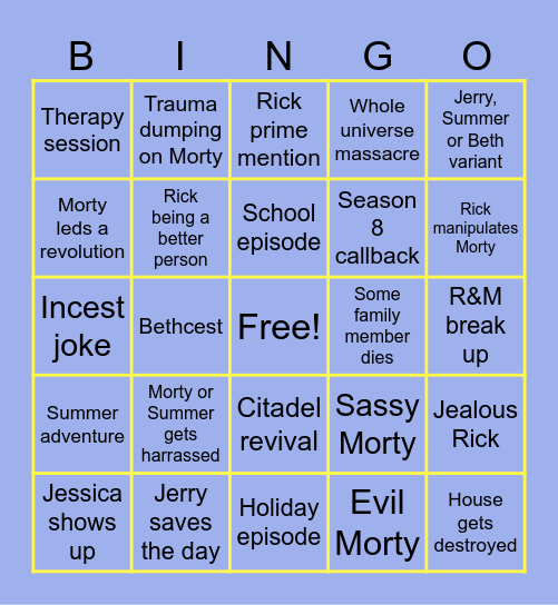 S9 RaM Bingo Card