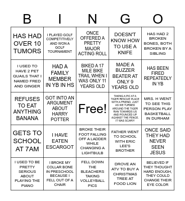 Presidents of the Unites StatesYEARBOOK BINGO Card